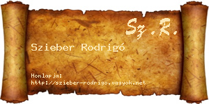 Szieber Rodrigó névjegykártya